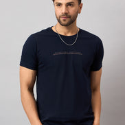 Navy Blue Printed T-Shirt