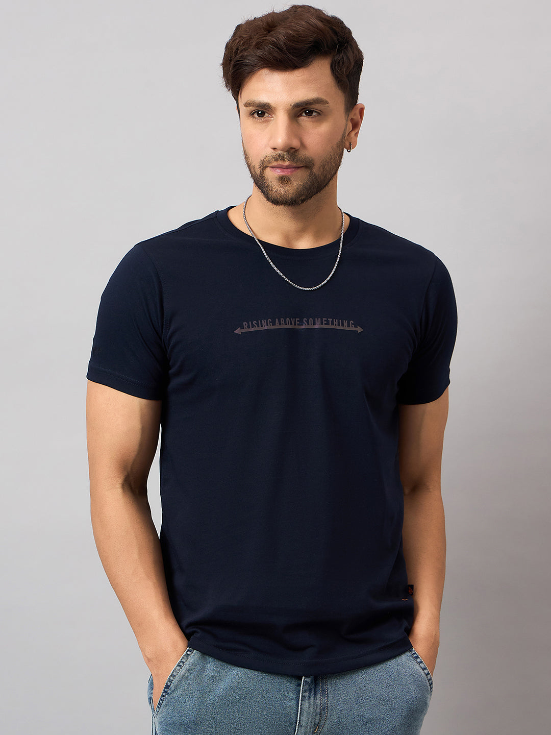 Navy Blue Printed T-Shirt