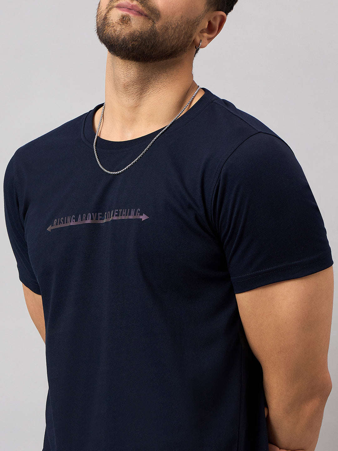 Navy Blue Printed T-Shirt