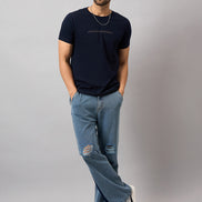 Navy Blue Printed T-Shirt
