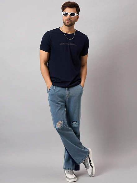 Navy Blue Printed T-Shirt
