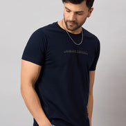 Navy Blue Printed T-Shirt