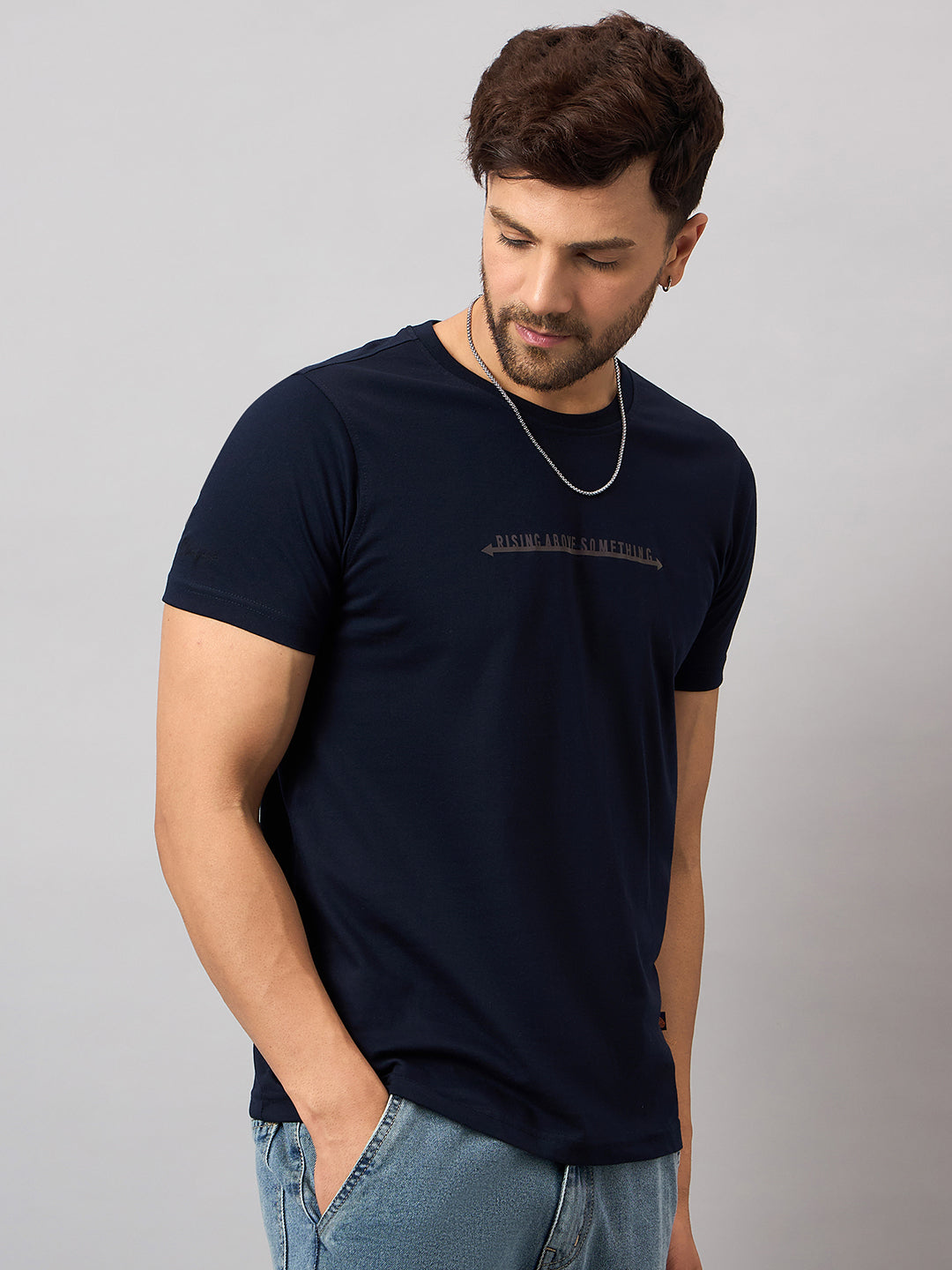 Navy Blue Printed T-Shirt