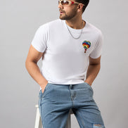White Chest Embroidery T-Shirt