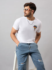 White Chest Embroidery T-Shirt
