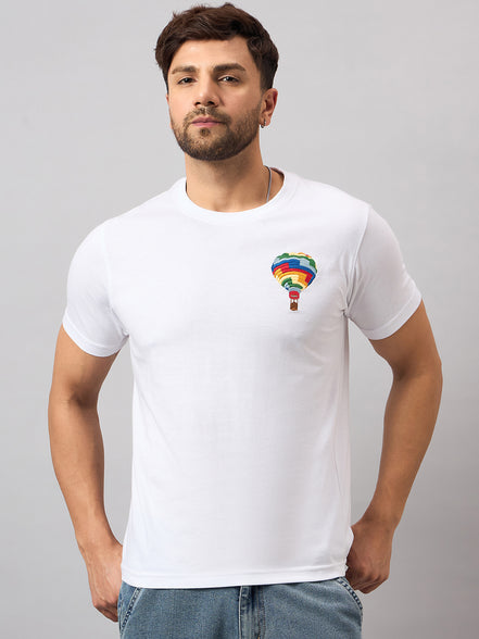 White Chest Embroidery T-Shirt