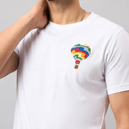 White Chest Embroidery T-Shirt