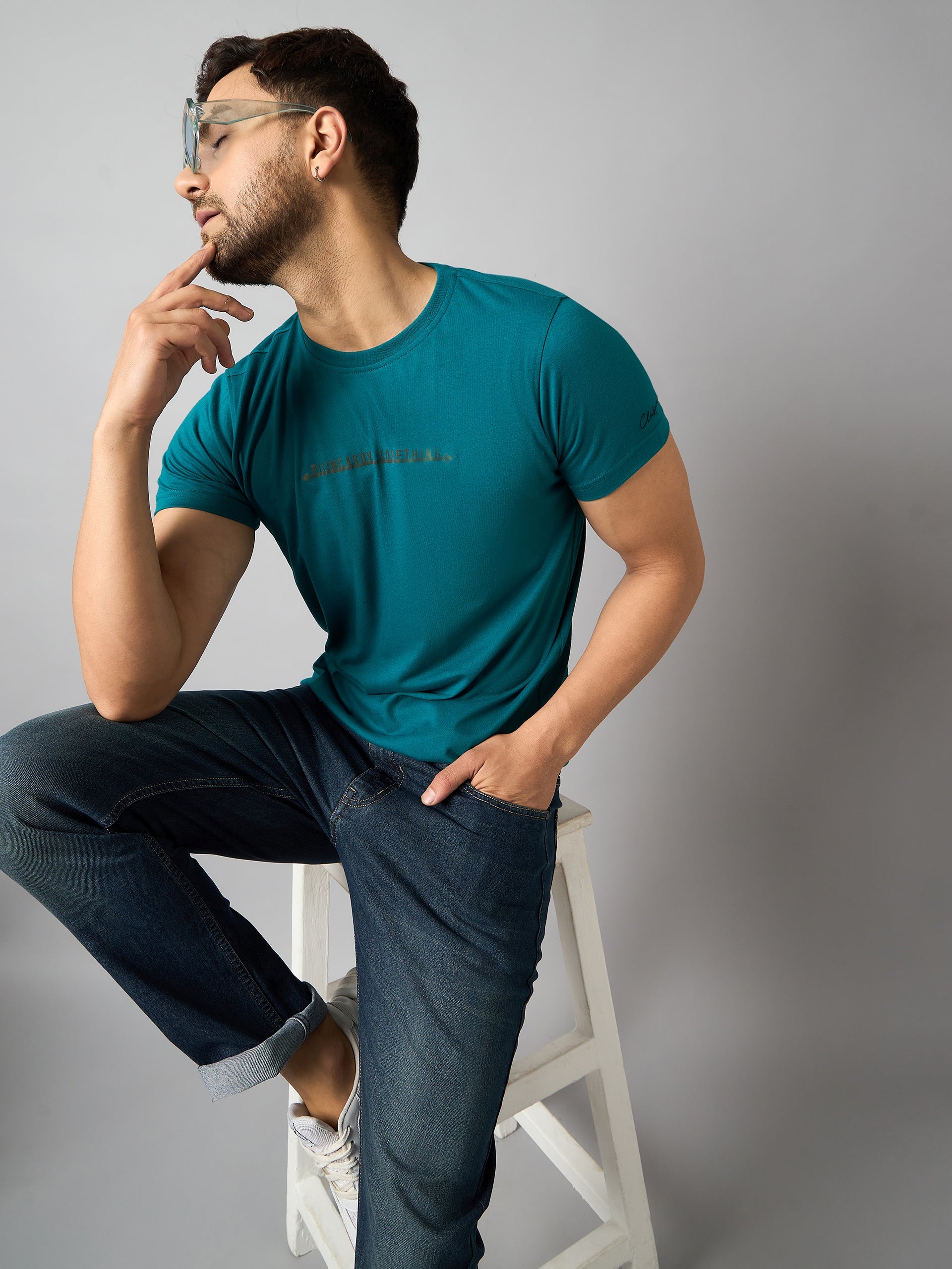 Teal Printed T-Shirt