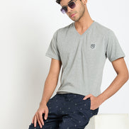 Light Grey Solid T-Shirt