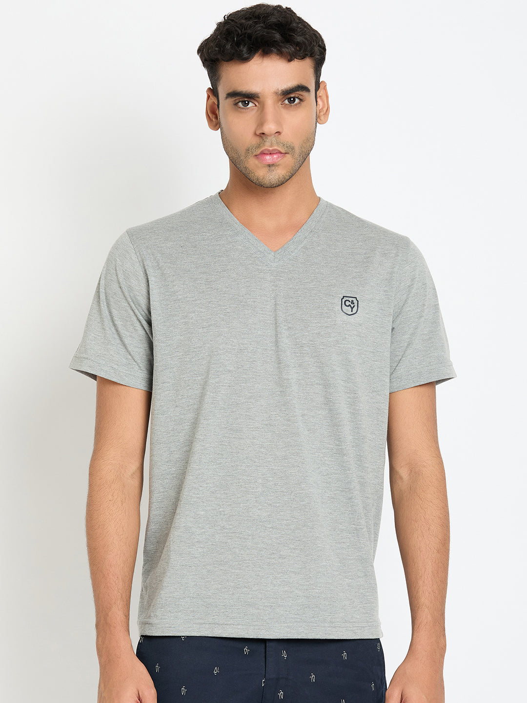 Light Grey Solid T-Shirt
