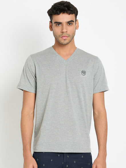 Light Grey Solid T-Shirt