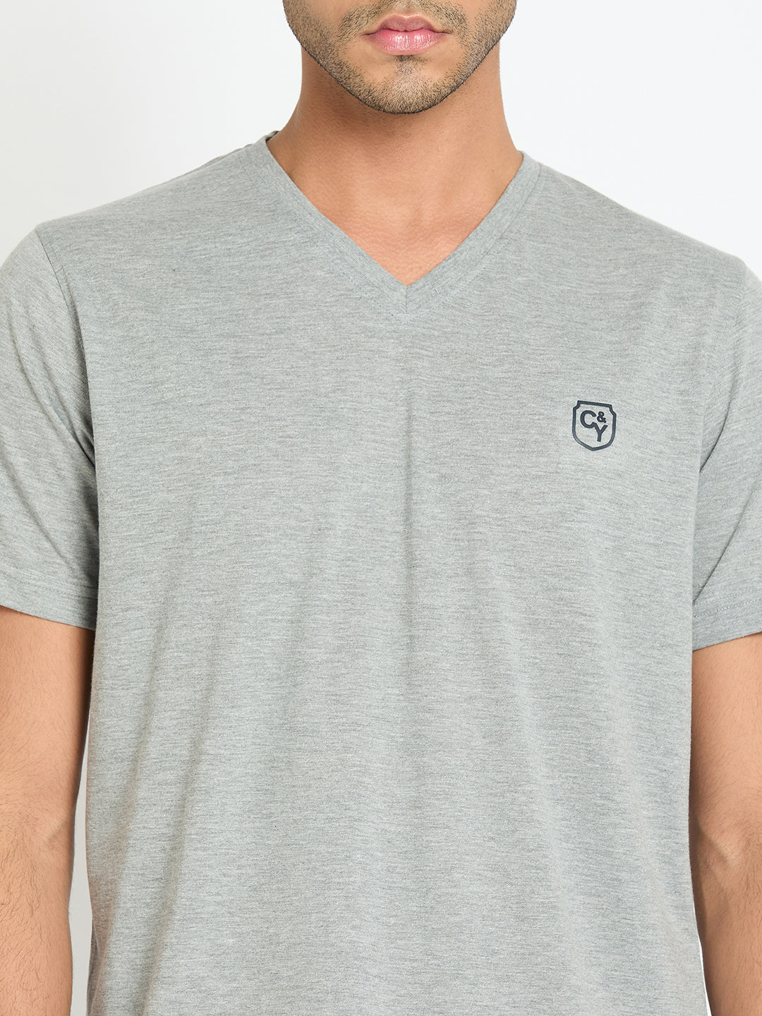 Light Grey Solid T-Shirt