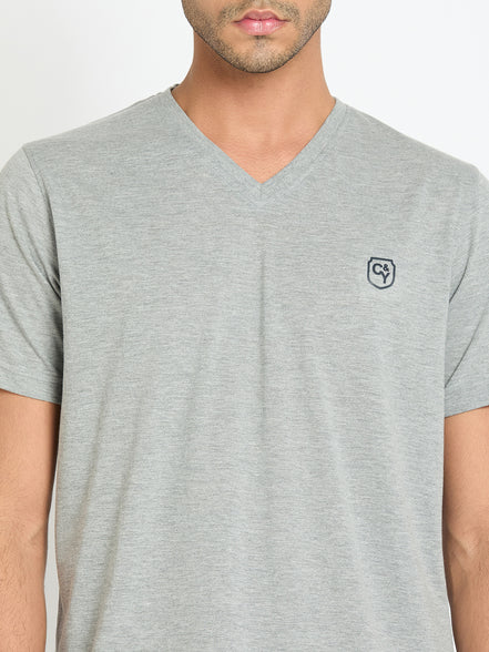 Light Grey Solid T-Shirt