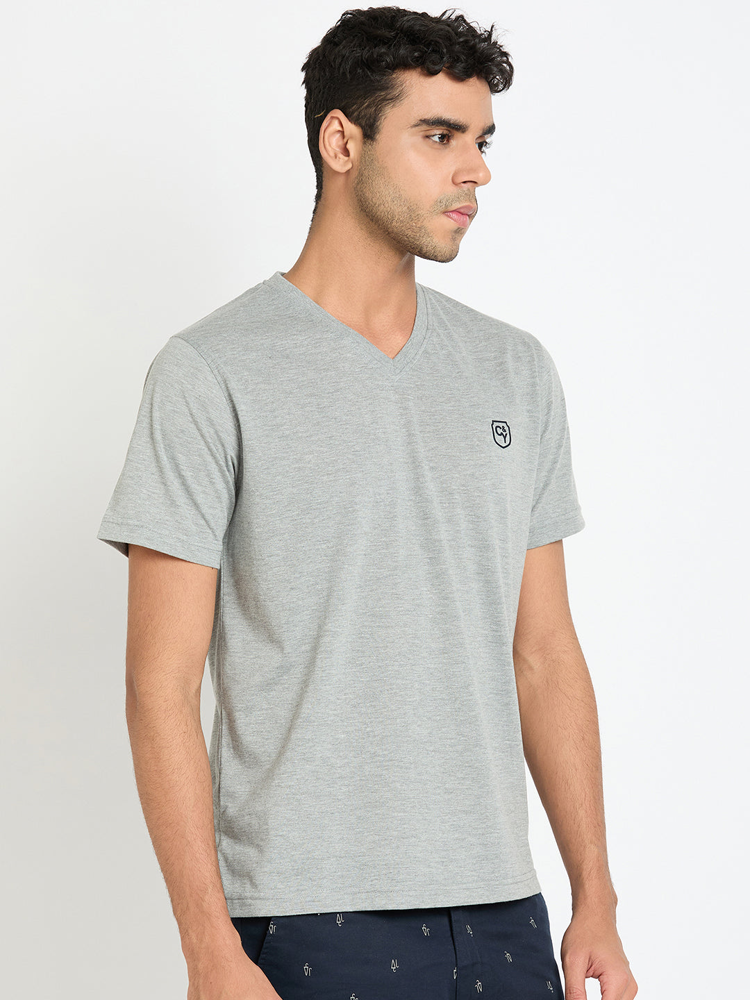 Light Grey Solid T-Shirt