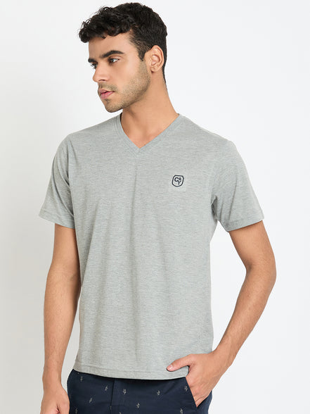 Light Grey Solid T-Shirt