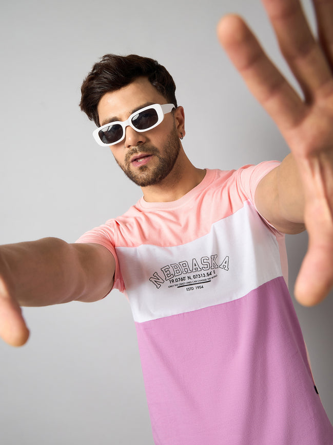 Peach Colorblocked T-Shirt