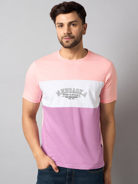 Peach Colorblocked T-Shirt
