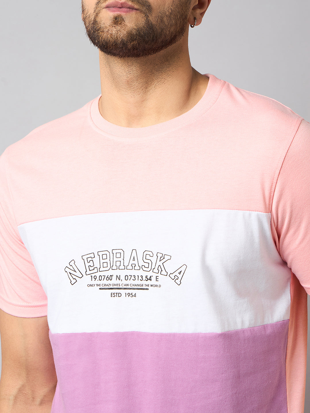 Peach Colorblocked T-Shirt