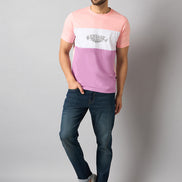 Peach Colorblocked T-Shirt