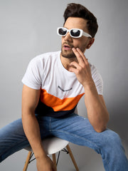 White Colorblocked T-Shirt
