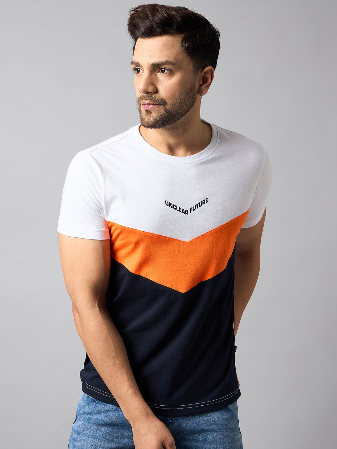 White Colorblocked T-Shirt