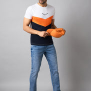 White Colorblocked T-Shirt