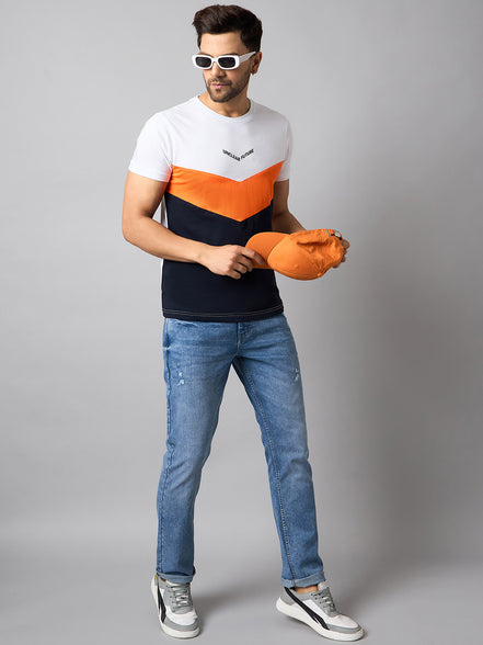 White Colorblocked T-Shirt