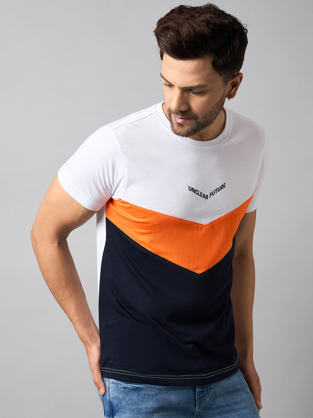 White Colorblocked T-Shirt