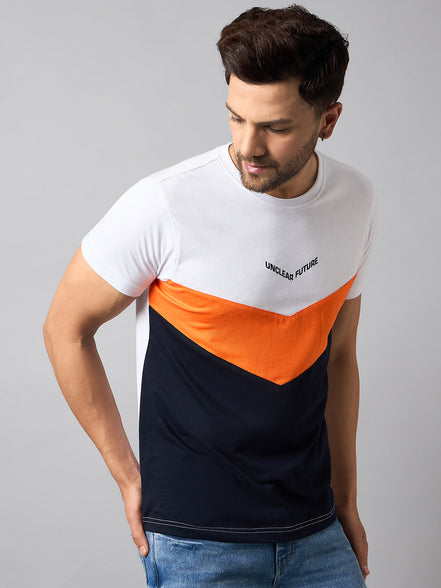 White Colorblocked T-Shirt