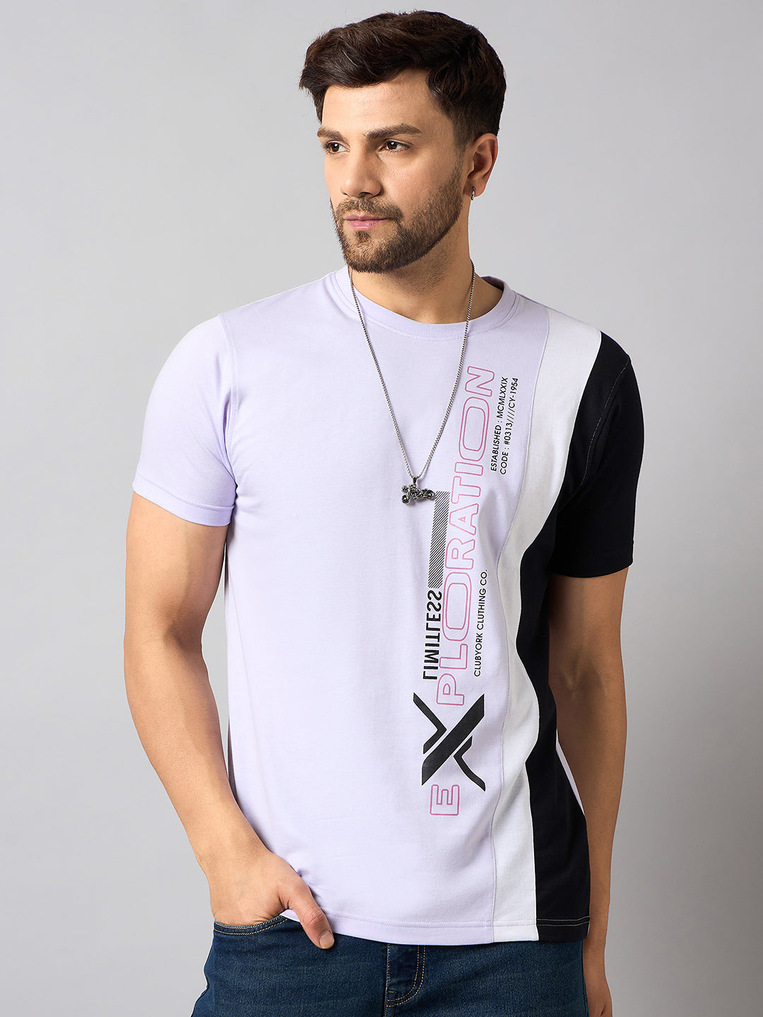Purple Colorblocked T-Shirt