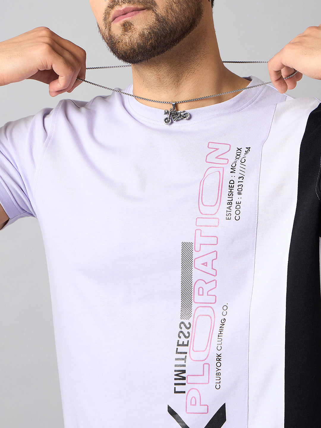 Purple Colorblocked T-Shirt