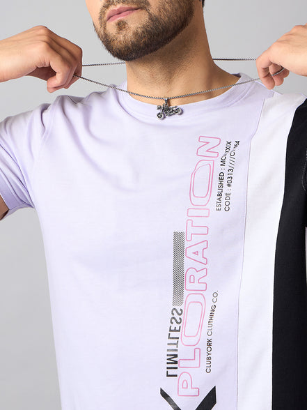 Purple Colorblocked T-Shirt
