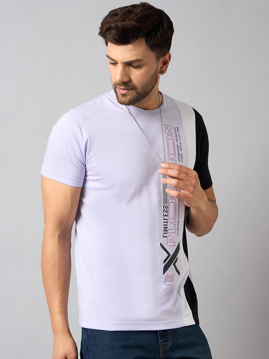 Purple Colorblocked T-Shirt