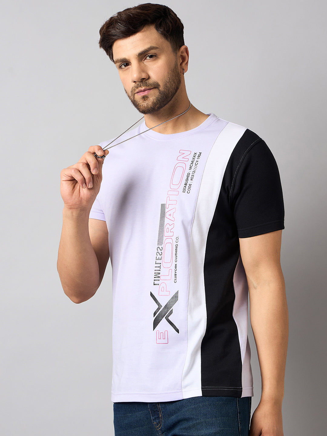 Purple Colorblocked T-Shirt