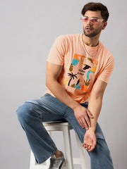 Peach Printed T-Shirt