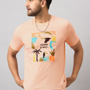 Peach Printed T-Shirt