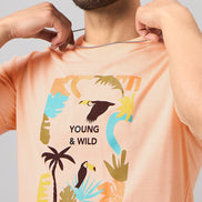 Peach Printed T-Shirt