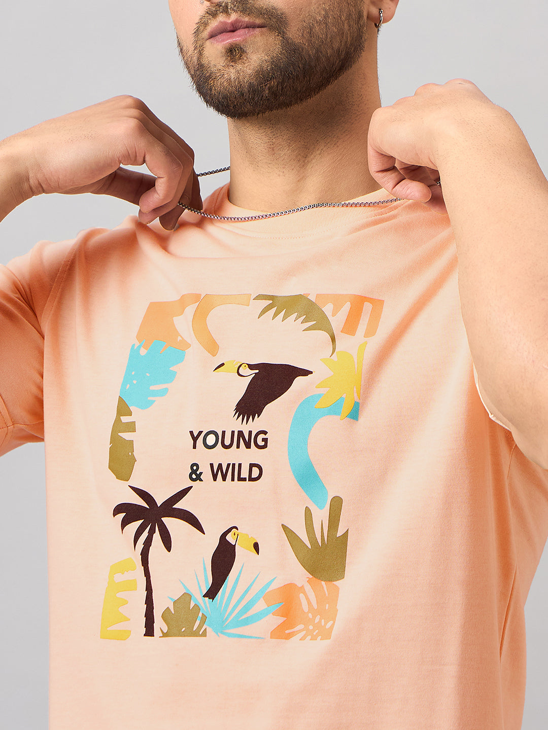 Peach Printed T-Shirt