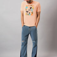 Peach Printed T-Shirt