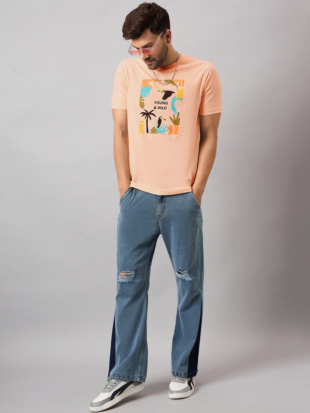 Peach Printed T-Shirt