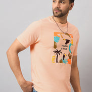 Peach Printed T-Shirt