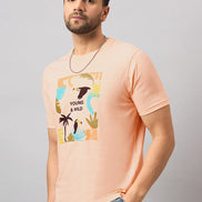 Peach Printed T-Shirt