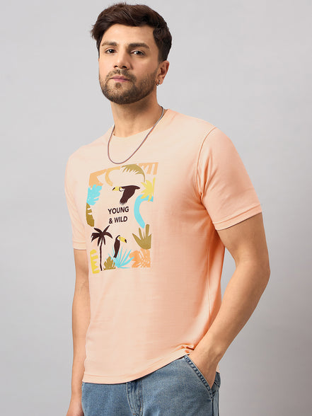 Peach Printed T-Shirt