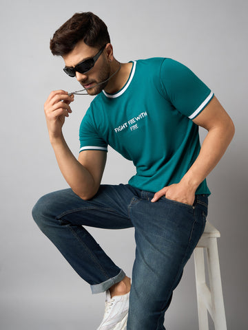 Teal Printed T-Shirt