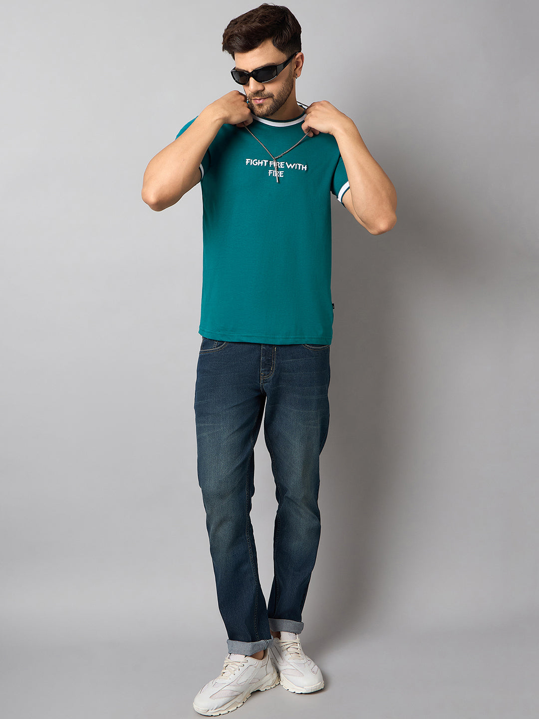 Teal Printed T-Shirt