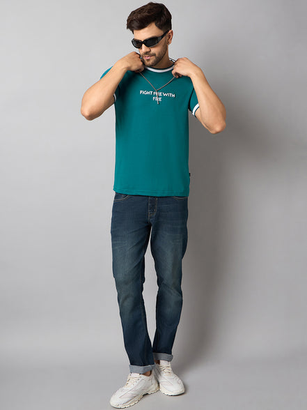 Teal Printed T-Shirt