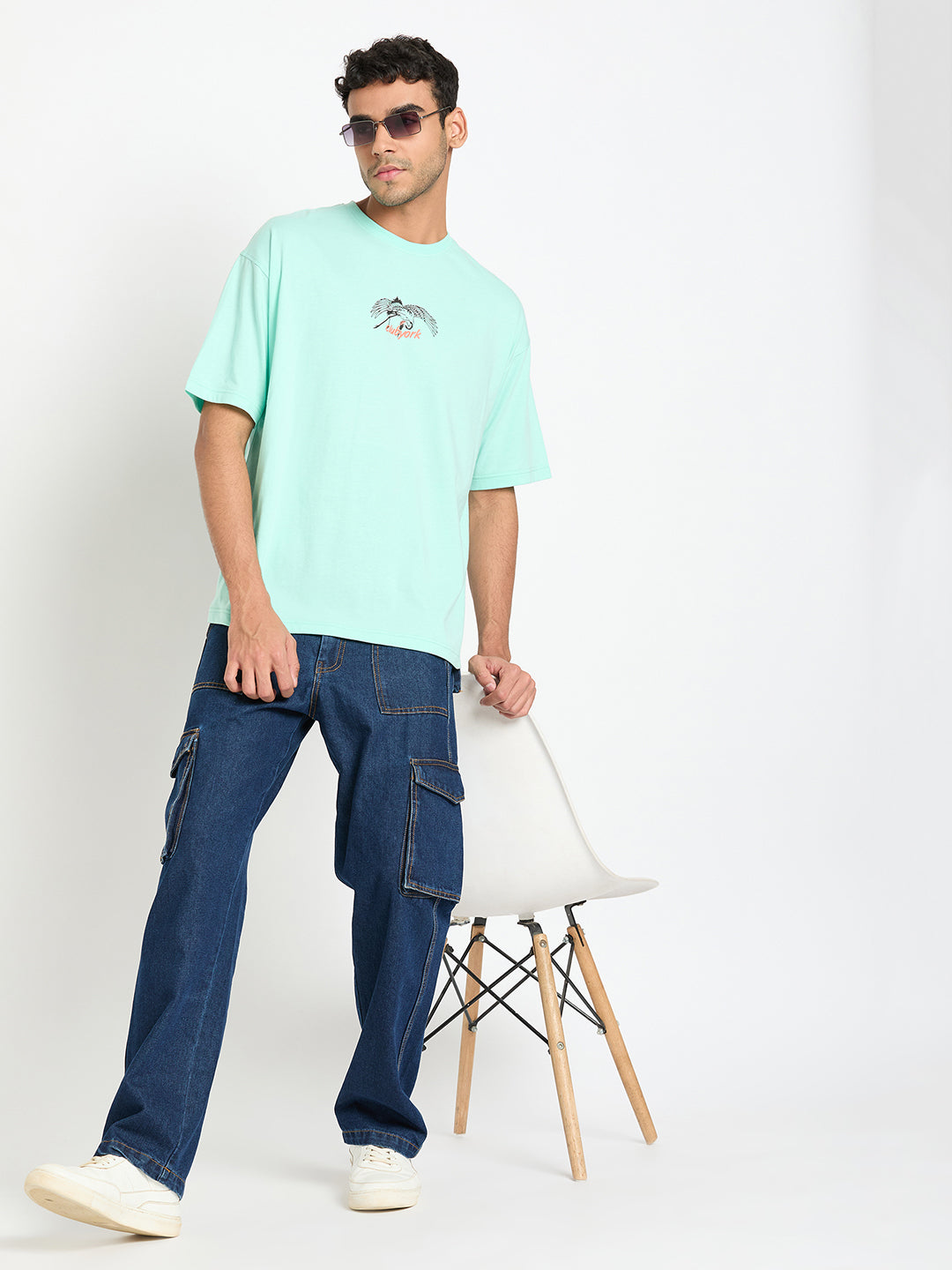 Sea Green Printed T-Shirt