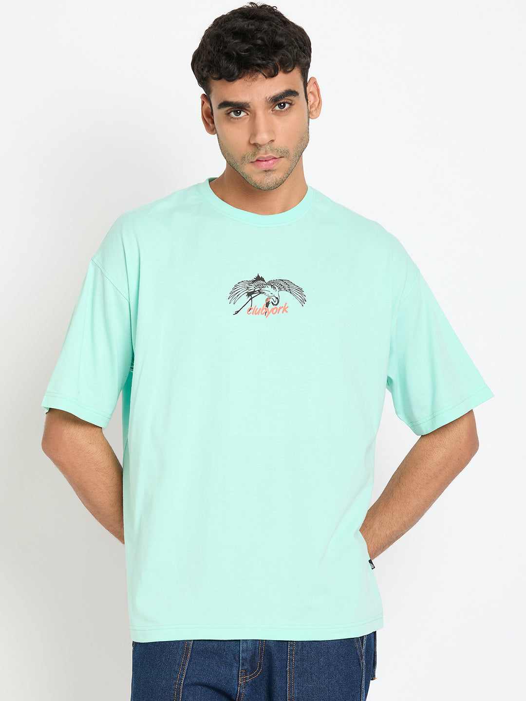 Sea Green Printed T-Shirt