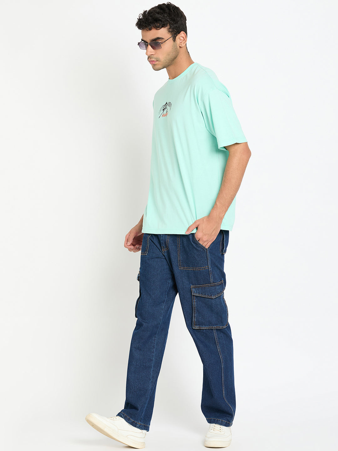 Sea Green Printed T-Shirt