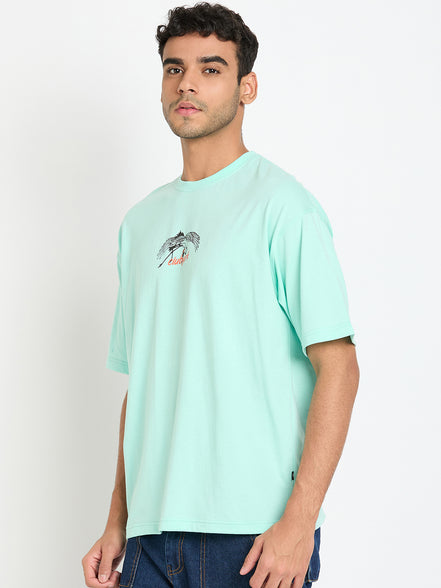 Sea Green Printed T-Shirt